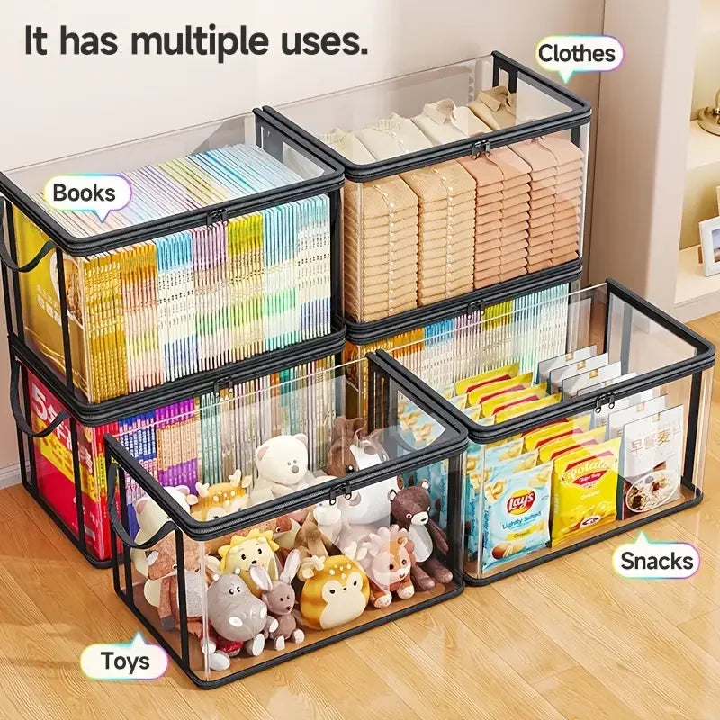 Clear PVC Storage Box | Flip-Top Lid & View Window | Multi-Use