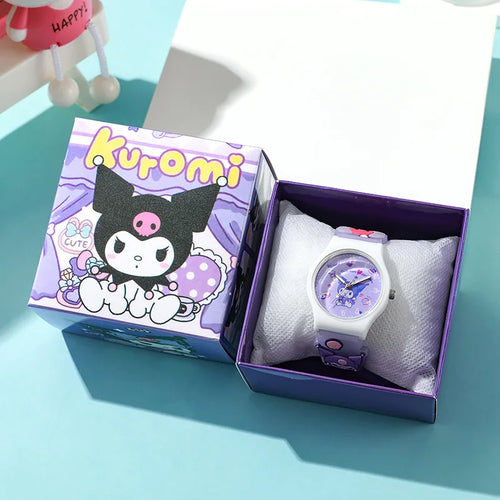 3D Hello Kitty Children Watches with box Cinnamoroll Kuromi Melody