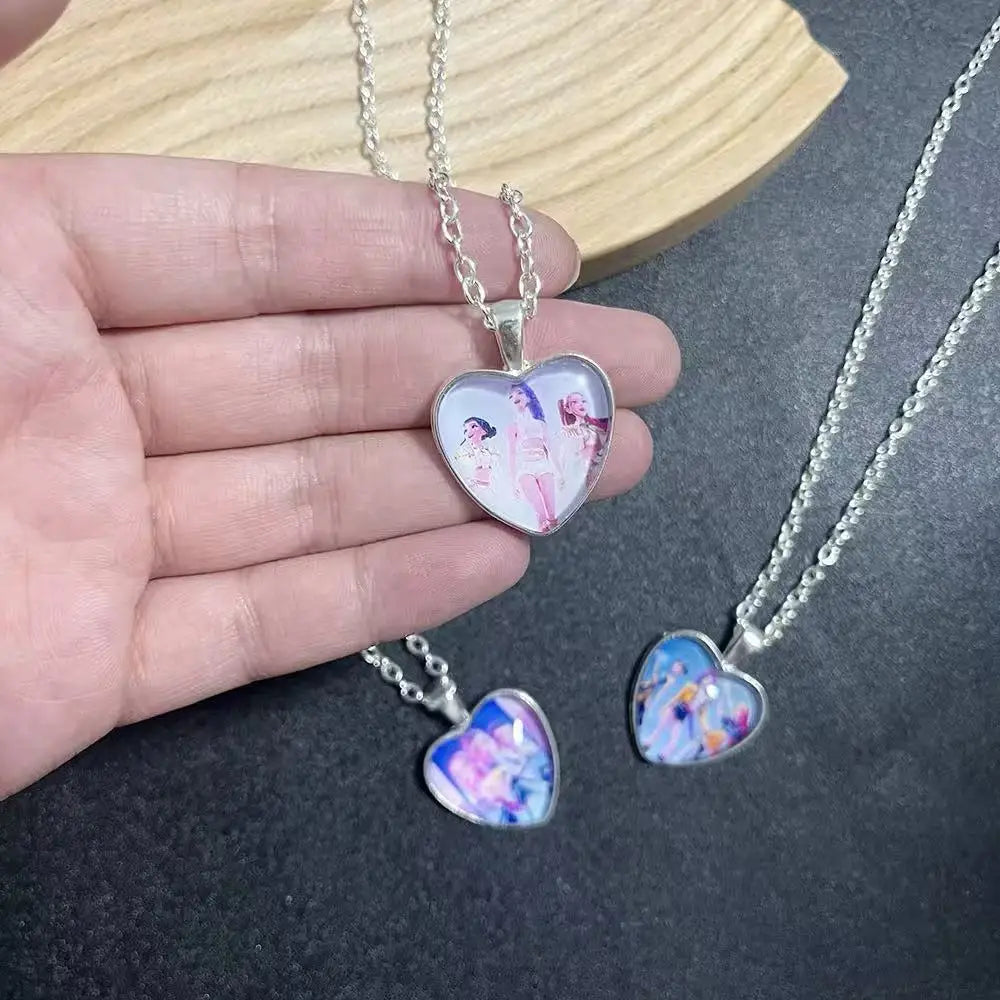 KPop Demon Hunters Heart Necklace - Rumi Zoey Mira Anime Film Alloy