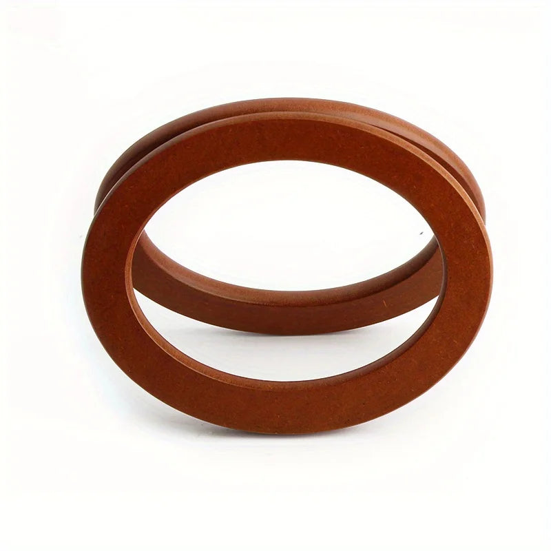 2PCS Oval Wooden Purse Handle Replacement Handmade Bag Handbag