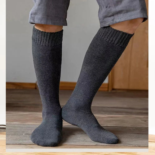 Winter Men's Knee Long Socks Wool Keep Warm Longer Stocking