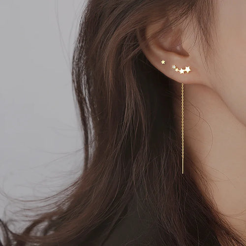 Ventfille 925 Sterling Silver Star Earring for Women Girl Simple