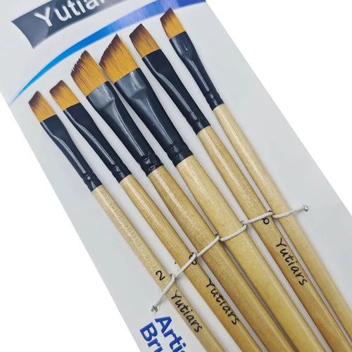 Yutiars Professional Artist Paint Brush Set - 6 PCS, Nylon Bristles