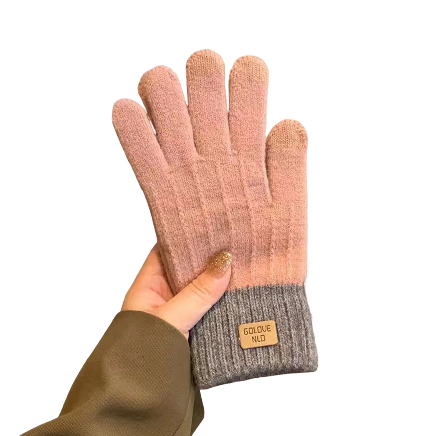 Women's Cable Knit Gloves Warm Fleece Lined Knit Gloves with