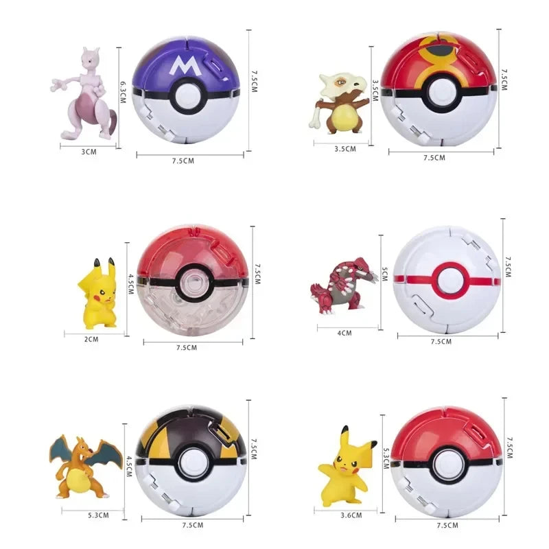 Pokeball Pokemon Figurine Elf Ball Anime Figure Cartoons Pikachu