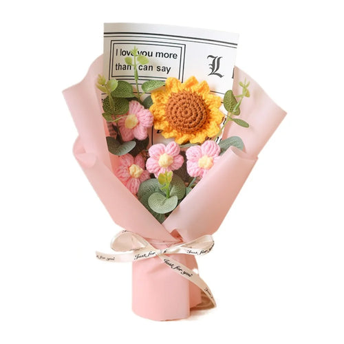 Artificial Flower Crochet Bouquet Eternal Flower Handmade Graduation