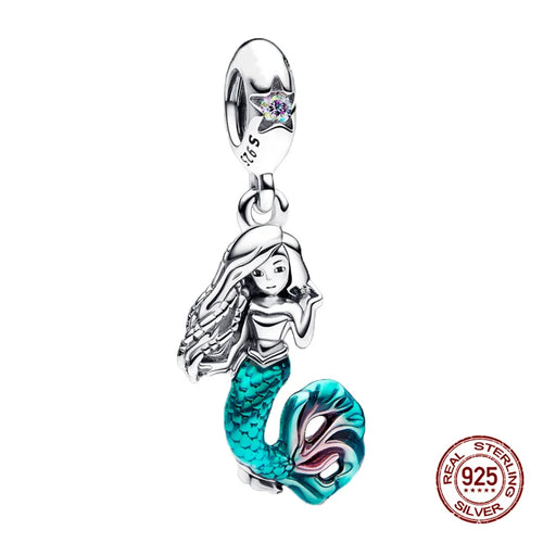 New S925 sterling silver Disney Mickey Mouse pendant bead suitable Fit