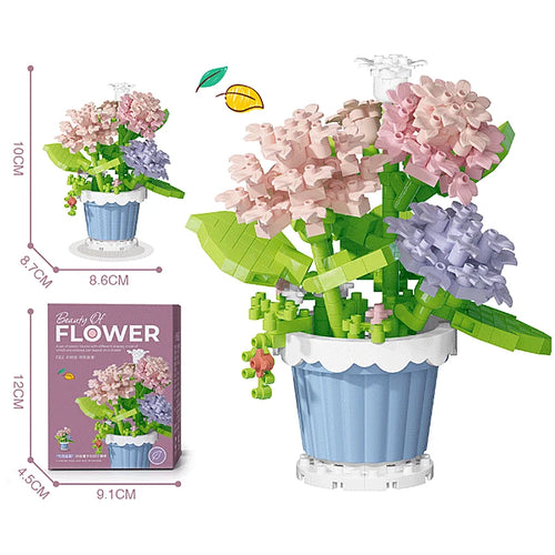 Creative Building Block Bouquet, Eternal Flower Plant Potted Gift,