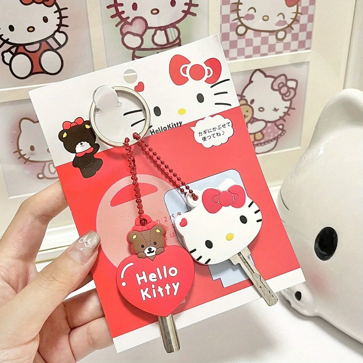 Kawaii Sanrio Hello Kitty Silicone Key Dustproof Protective Cover