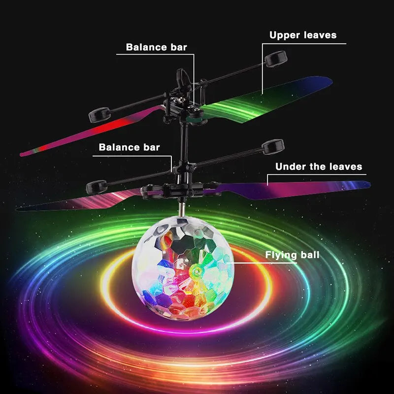 Led Light Suspension Crystal Ball Infrared Induction RC Gesture