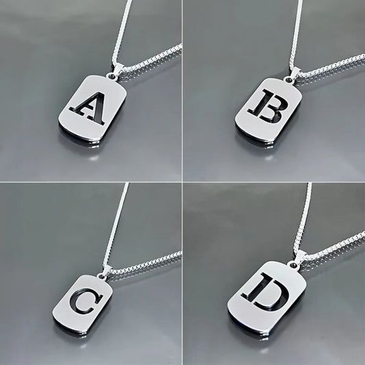 Stainless steel Men Women Pendant Necklace Hollow 26 Mother Without