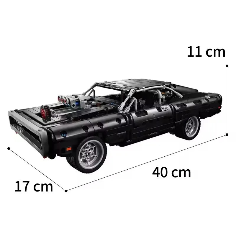 Technical Car Dodged Charger Racing Car Building Blocks Model Movie