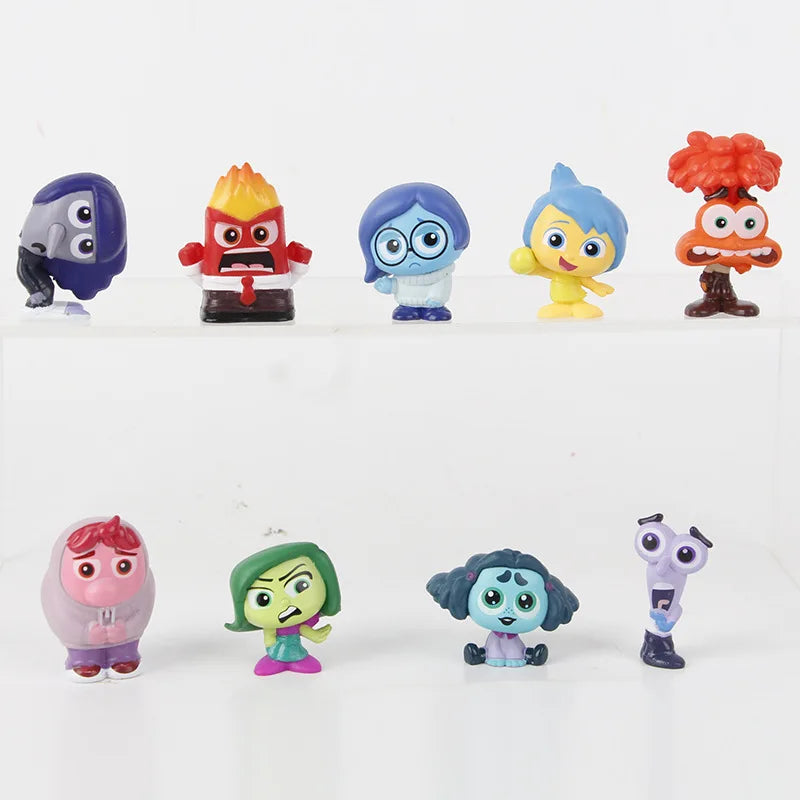 9PCS Mini Inside Out 2 Action Figure Toy Cartoon Movie Joy Anxiety