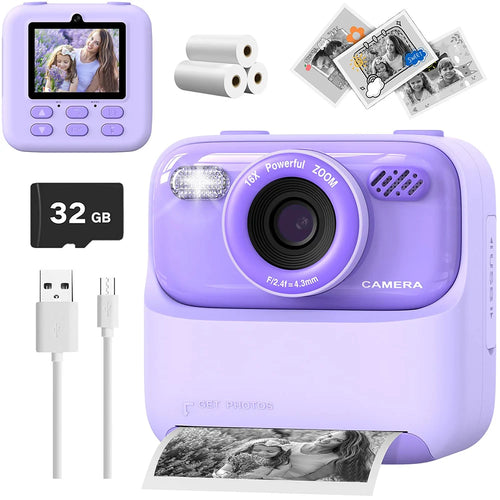 Children Digital Camera Photography Instant Camera 1080P HD Dual Lens