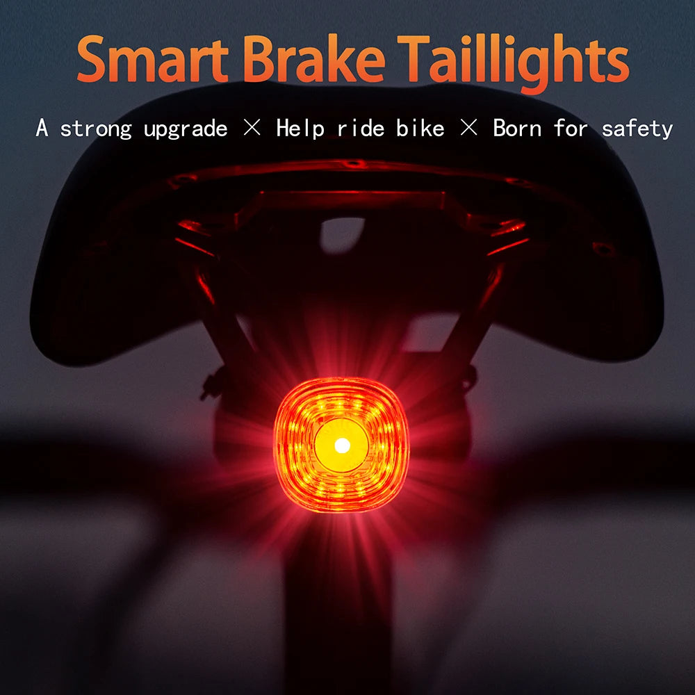 Bicycle Auto Brake Sensing Brake Tail Light Gift lP66Waterproof LED