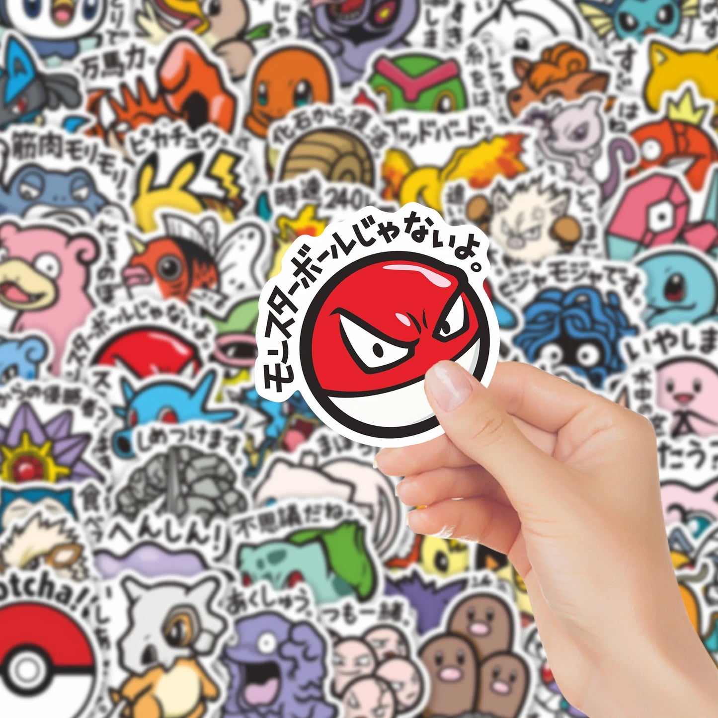 56PCS Cute Anime Pokemon Stickers Cartoon Pikachu Sealing Decoration