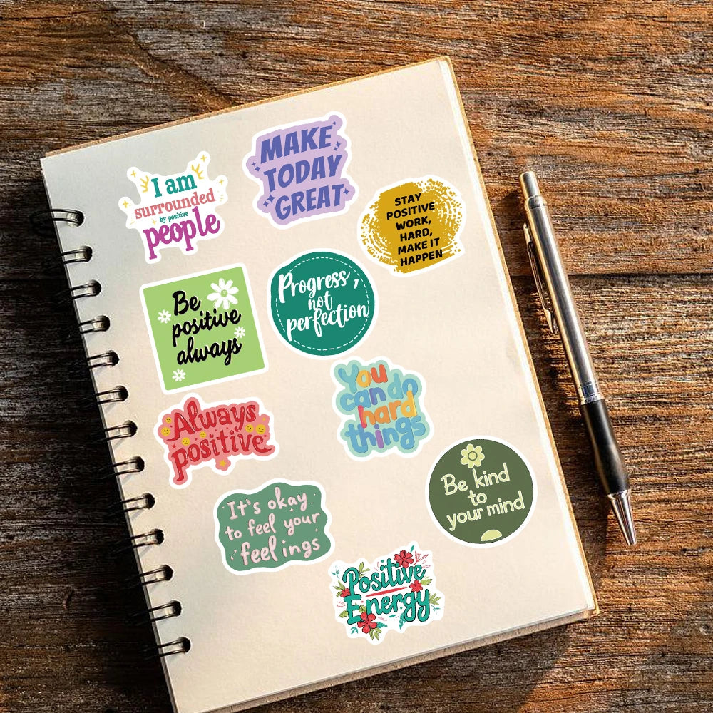50PCS Positive Affirmation Stickers Kawaii Harajuku Skateboard