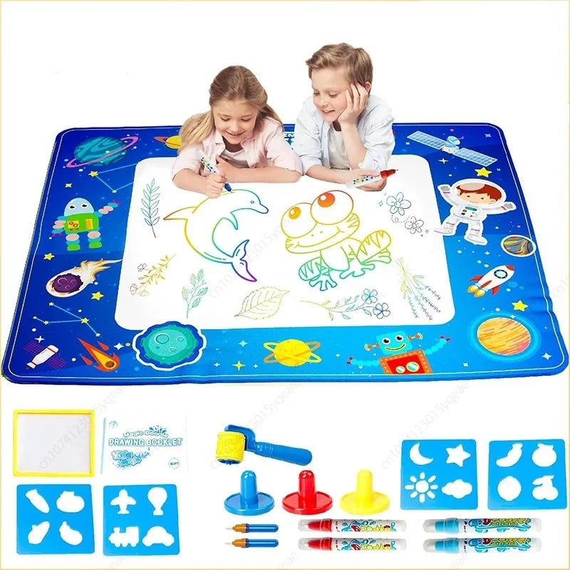 Magic Water Drawing Mat Reusable Doodle Painting Board with Pens