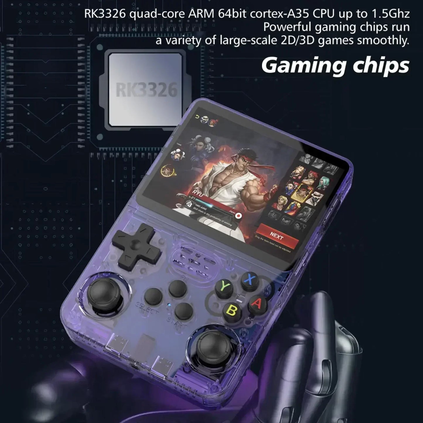 R36S Retro Handheld Video Game Console ARKOS System 3.5 Inch IPS