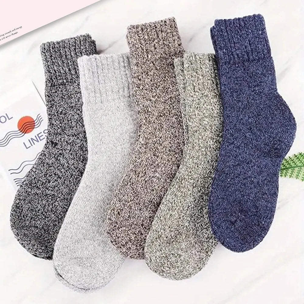 3/5 Pairs Of Thick Woolen Socks For Men, Autumn And Winter Stockings,