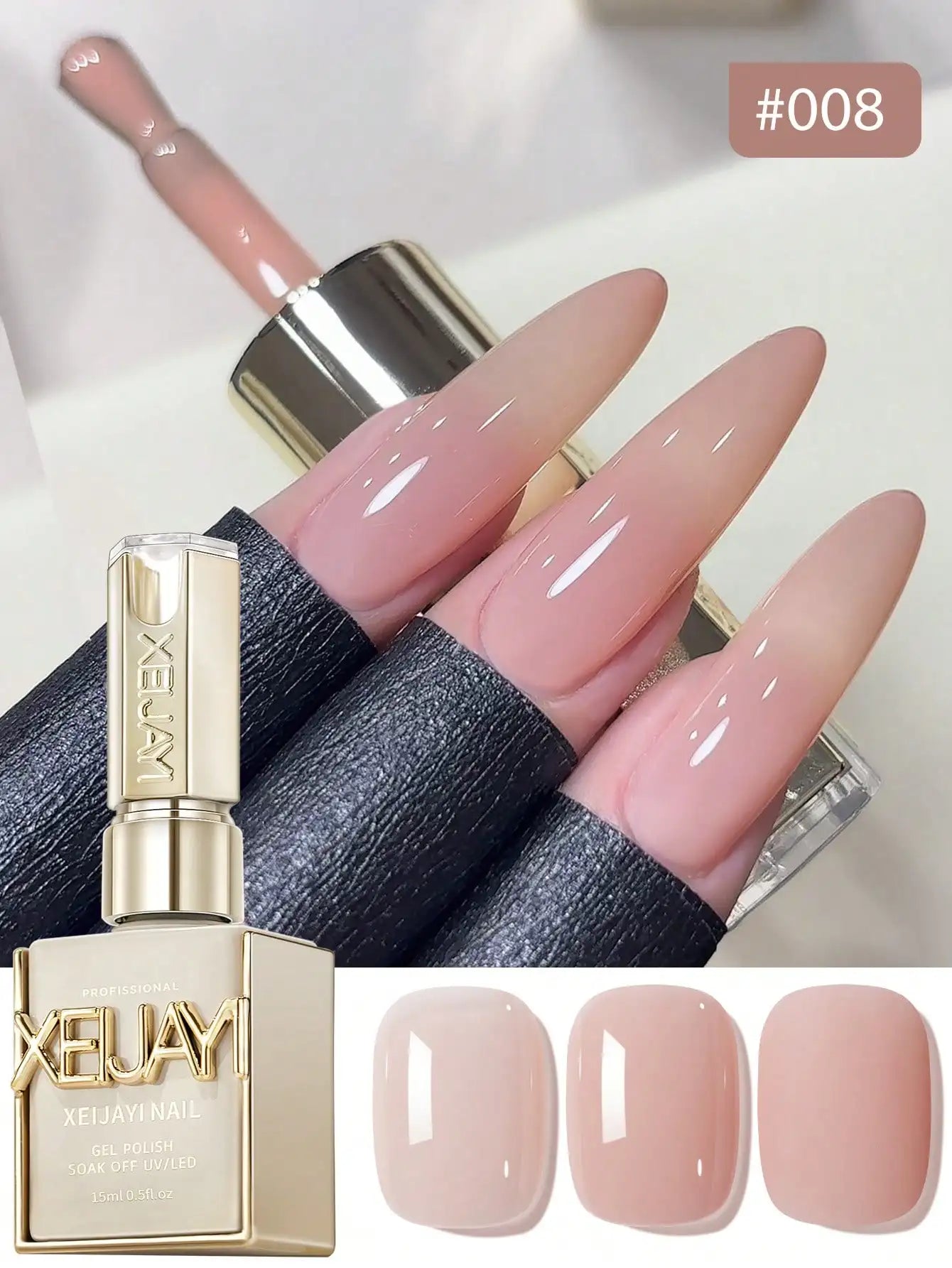 15ML transparent pink gel nail polish long-lasting nail polish gel