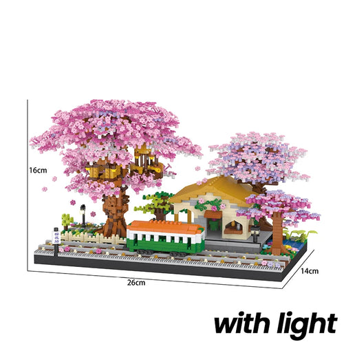 Mini Sakura Tree Building Blocks Set Diy Cherry Blossom Bricks with
