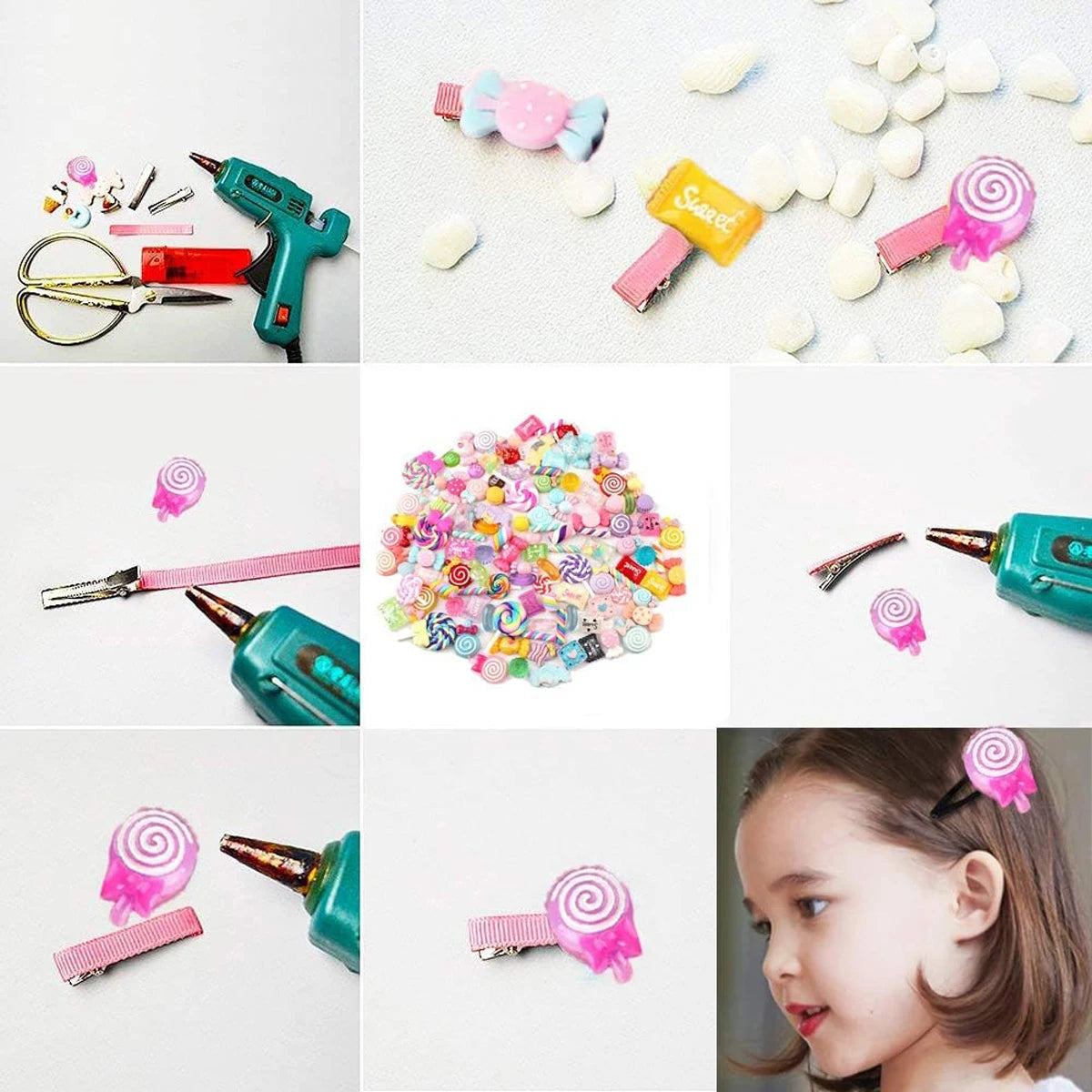 30pcs Random Candy Slime Charms Cute Set Mixed Resin Sweets Flatback