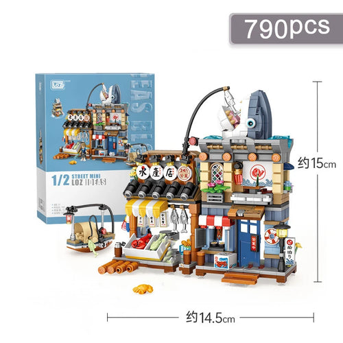Street View Series Building blocks Izakaya Shaved Ice Shop Takoyaki