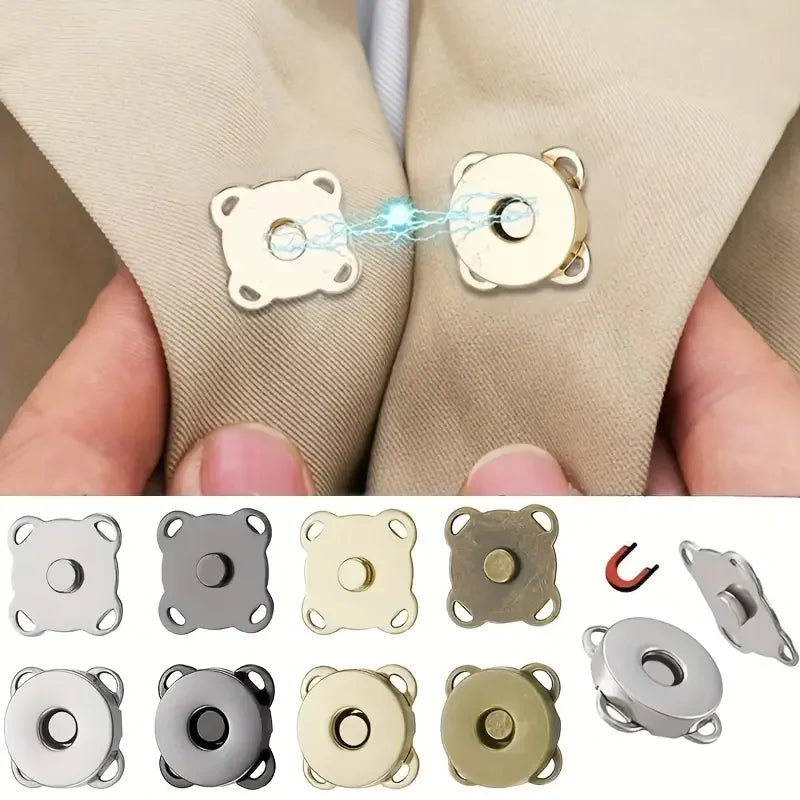 5/8sets Square Magnetic Snap Fasteners Clasps Button Handbag Purse
