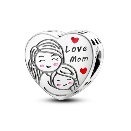 Charms Beads 925 Sterling Silver Tree of Life Peach Heart Sweet Love