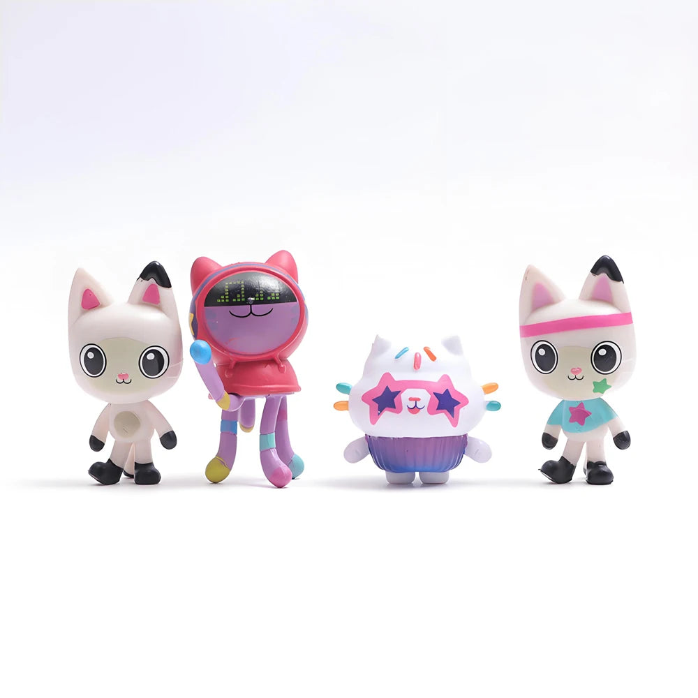 13pcs Gabby Dollhouse Anime Figure Toy Smiling Car Cat Hug Gaby Girl