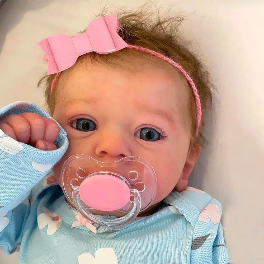 46CM Finished Reborn Baby Doll Felicia Newborn Open Blue Eyes Doll