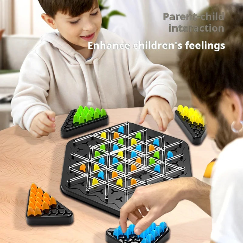 Chain Triangle Chess Game Triggle Rubber Band Game Educational