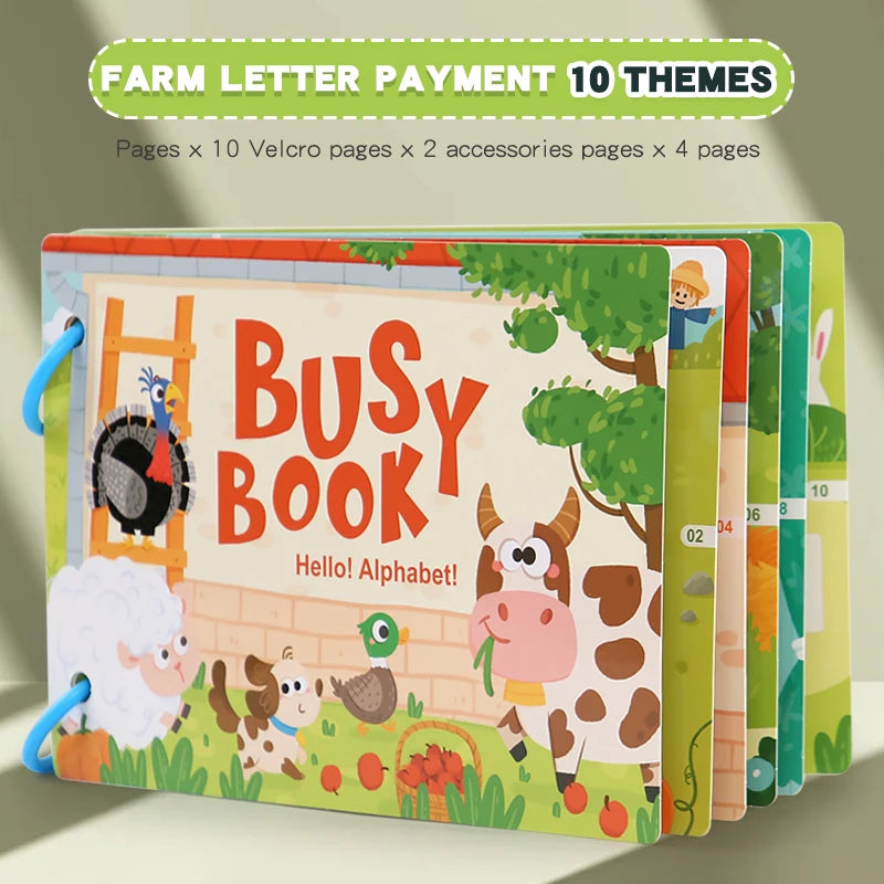 New Montessori Scene Stickers for Children DIY Hand-on Puzzle Reusable