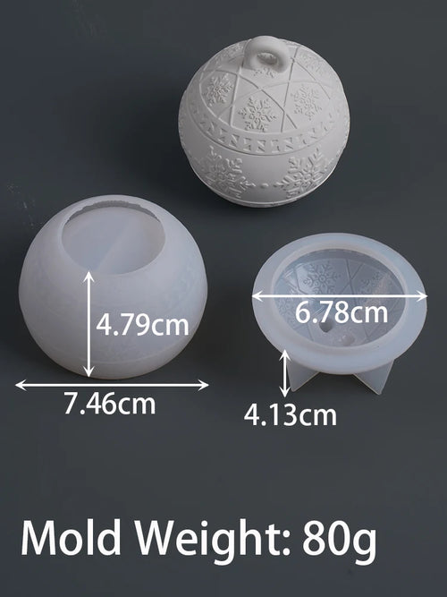 Round Christmas Jar Silicone Mold DIY Handmade Relief Berry Snowflake