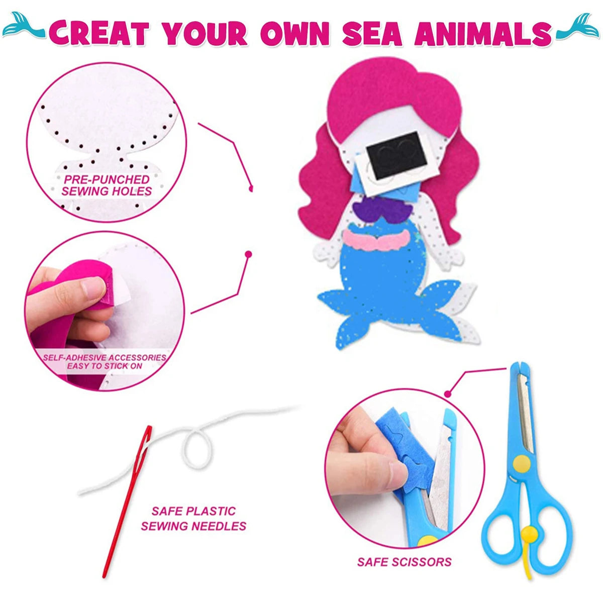 Sea Animals Sewing Kit for Kids Sea Animals Craft Kit Sewing Stuffed