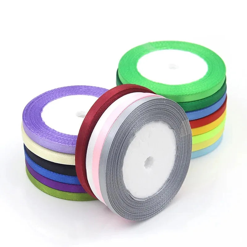 25Yards 6mm Silk Satin Ribbons for Crafts Bow Handmade accessories for