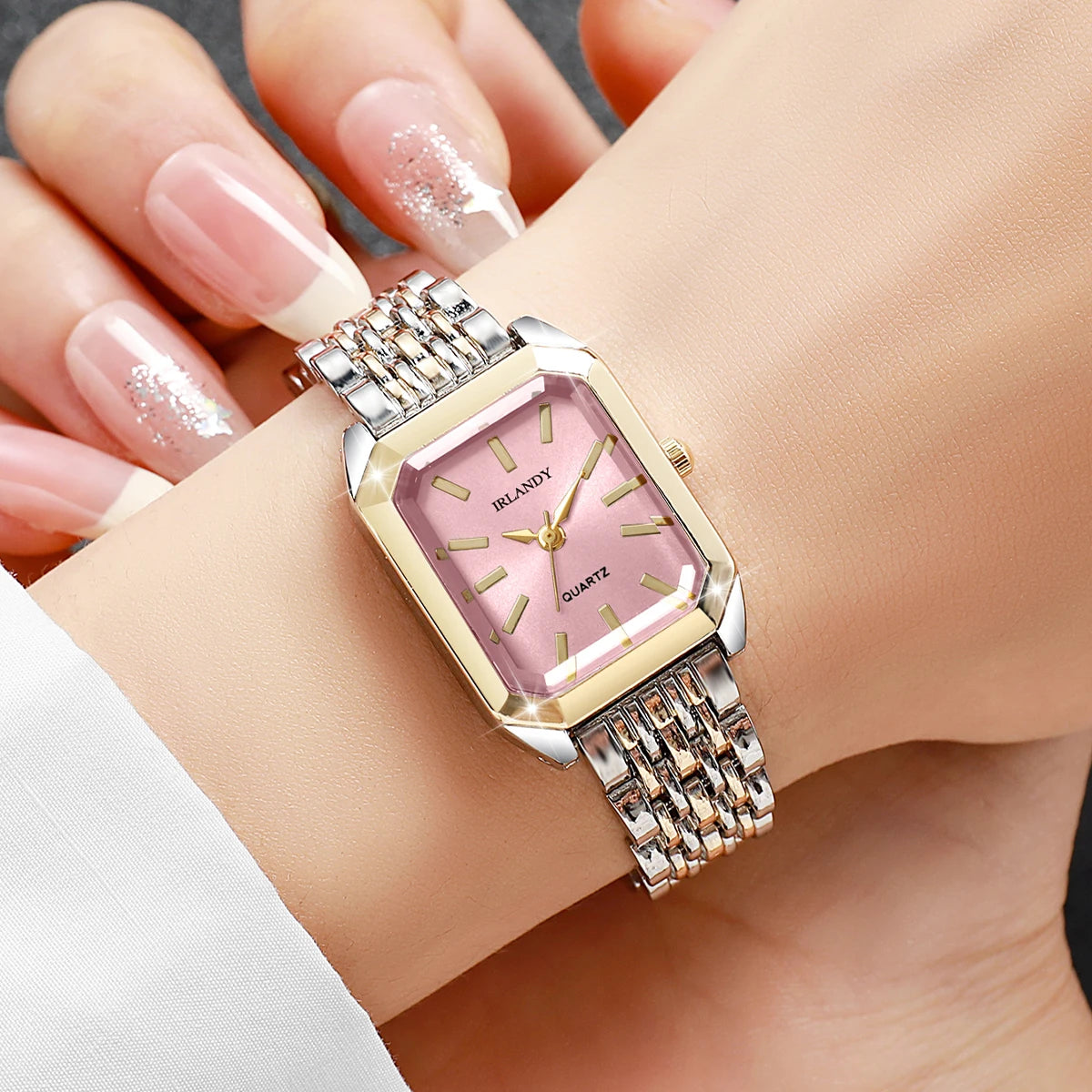 Fashion Rectangle Women Watches Steel Strap Ladies Quartz Wrist Watch