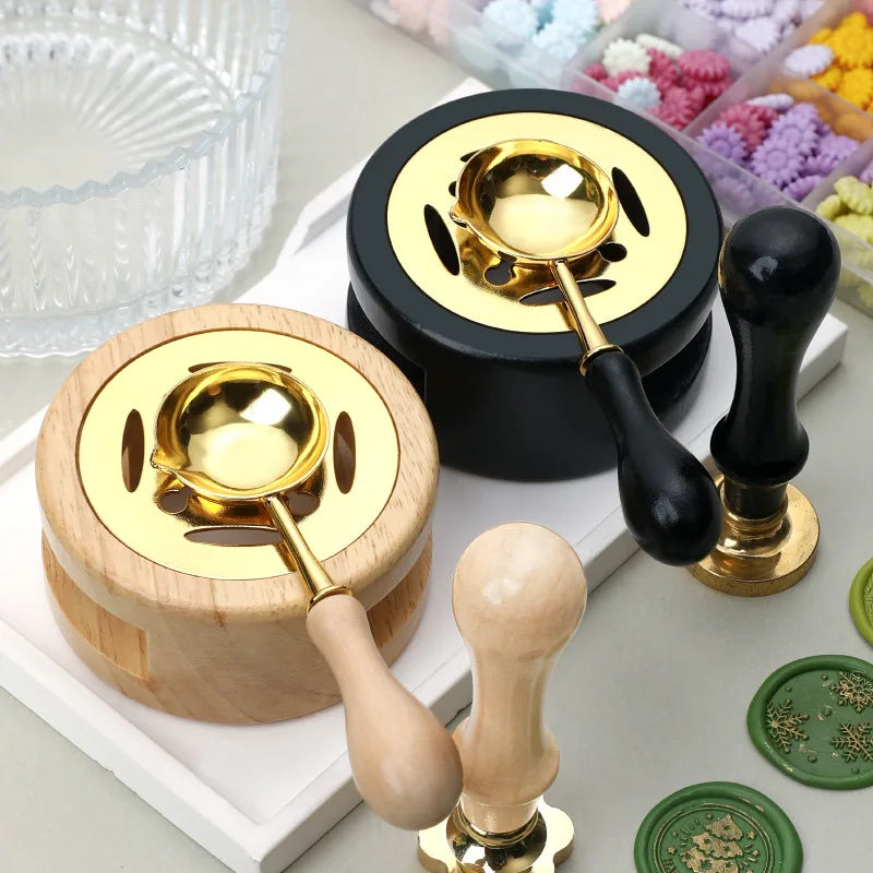 2/3pcs Wax Seal Set Wood Wax Melting Lacquer Furnace With