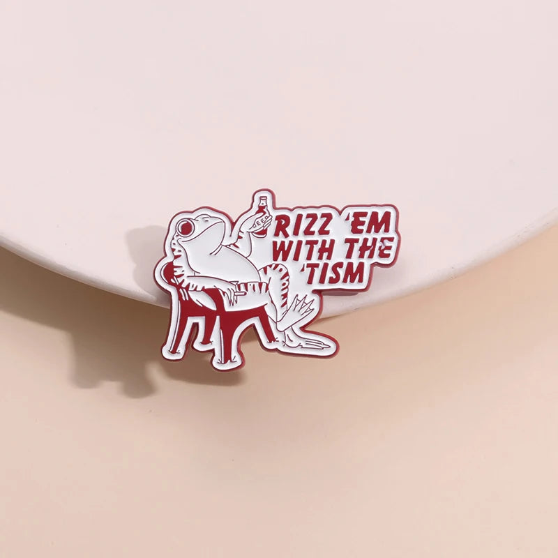 Funny Frog Enamel Pins Cartoon Rat Duck Brooches Lapel Pins Goose