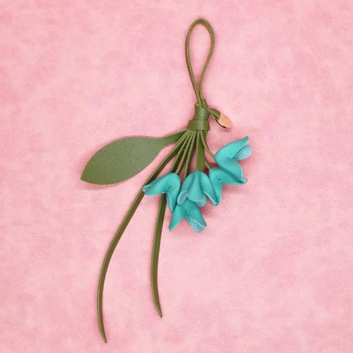 1Pcs Fashion PU Leather Simulation Osmanthus Keychain Bag Pendant