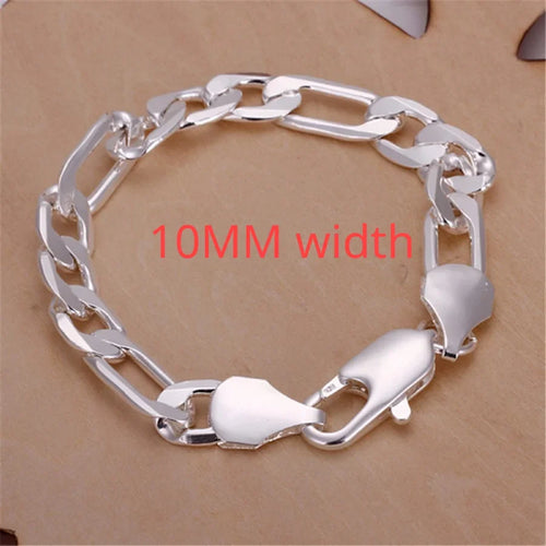 Fine 925 Sterling Silver Noble Nice Chain Solid Bracelet for Women Men