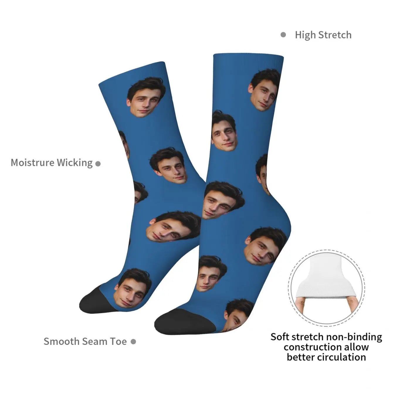 Customized face-shaped socks  Unisex customized socks  Personalized