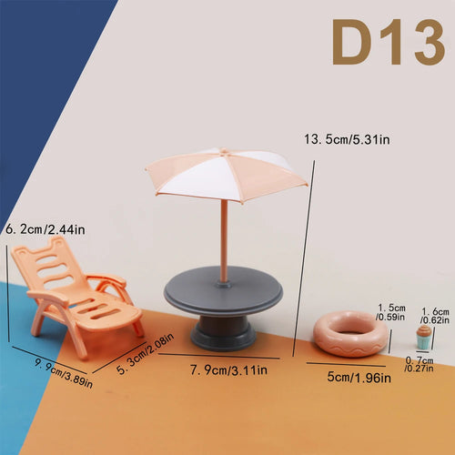 1:12 Miniature Furniture Forest Family Kitchen Toy Dining Table