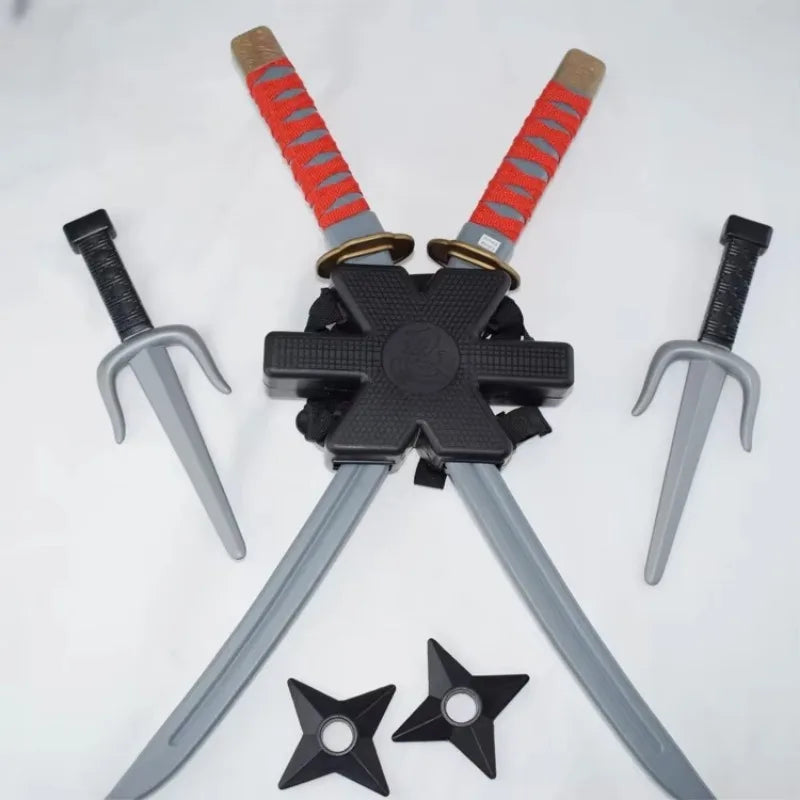 56cm Halloween Samurai Ninja Plastic Retro Long Knife Daggers 7 Pieces