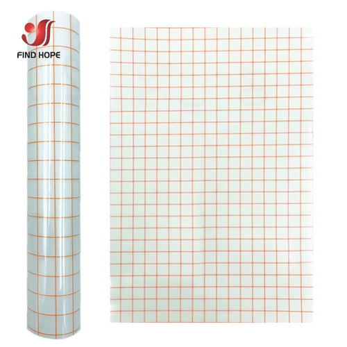 Adhesive Vinyl Transfer Paper Tape Roll Transparent w/Red Alignment