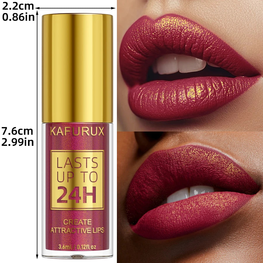 14 Colors Glitter Metallic Lip Glaze Shiny Long Lasting Lip Gloss