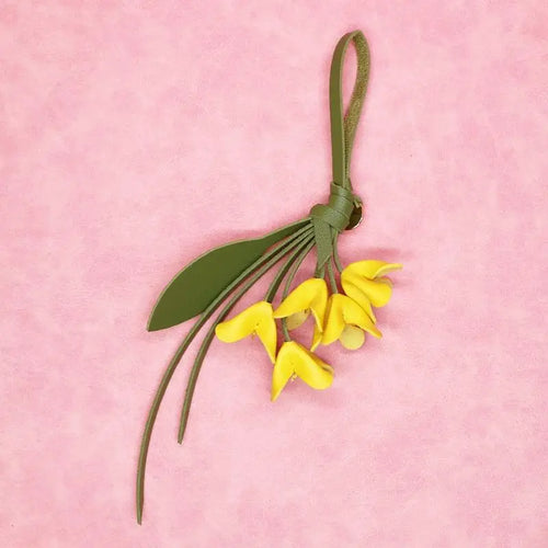 1Pcs Fashion PU Leather Simulation Osmanthus Keychain Bag Pendant