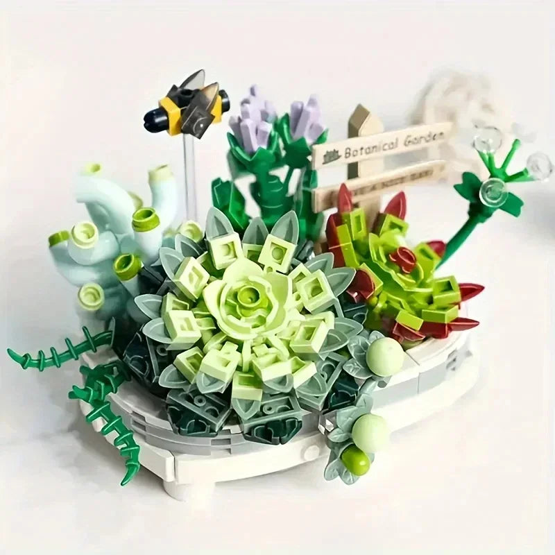 Mini Plant Bonsai Building Block Flower Plant Cherry Blossom Tree