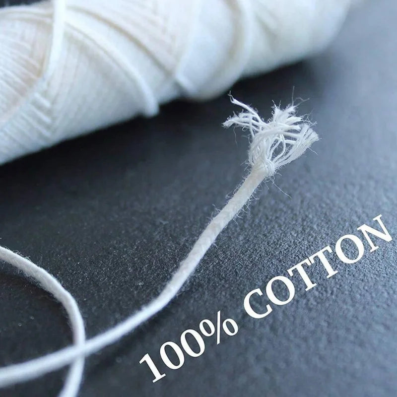 1 Roll Candle Cotton Wicks +100pcs Metal Candle Wick Sustainer Tabs